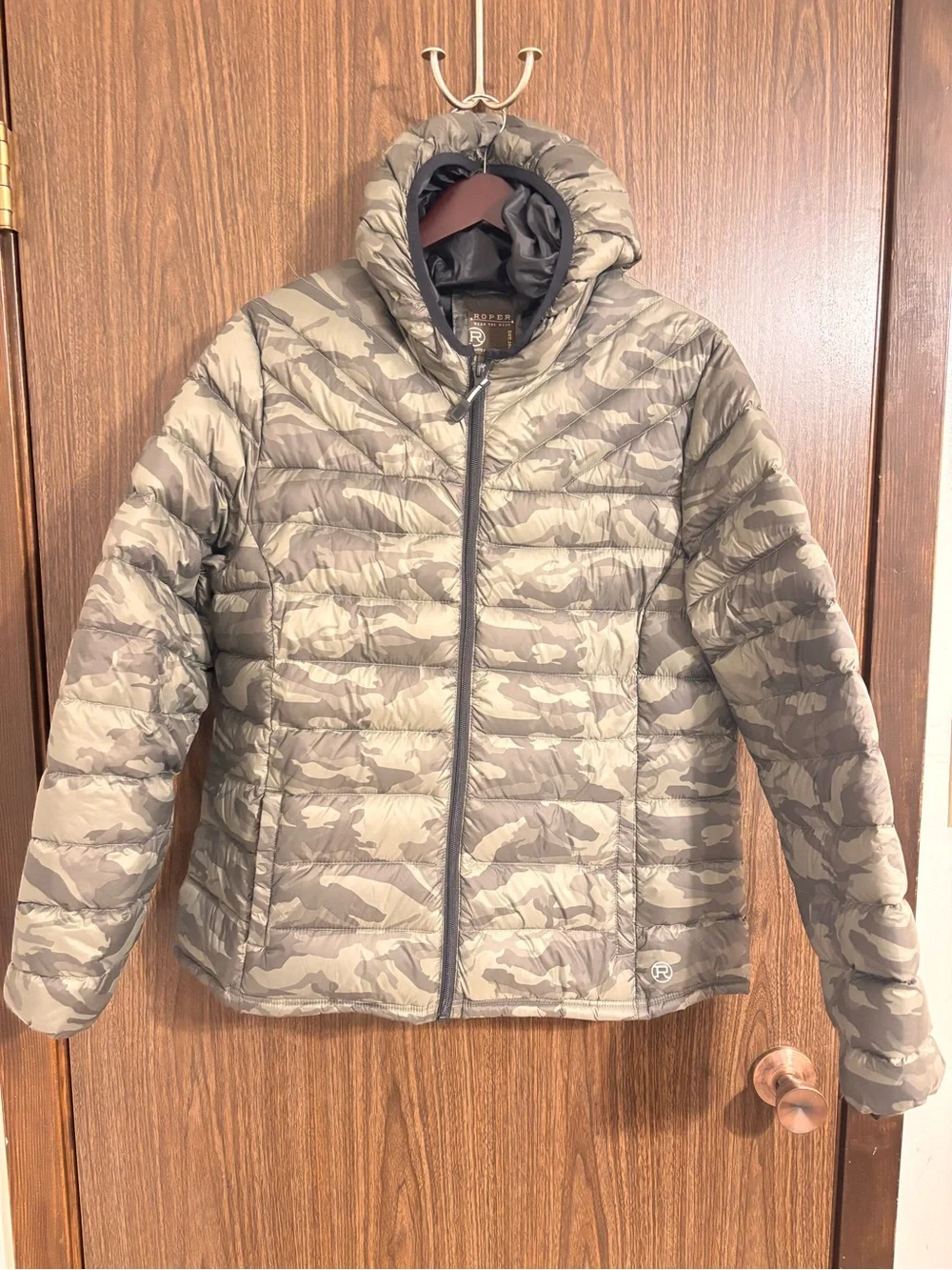 Roper Women’s Olive Green Camo Quilted Puffer Jacket